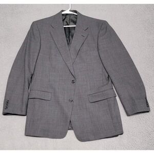 Vintage Burberry Blazer‎ Mens 42L Gray Birdseye Weave Wool Twill Suit Jacket